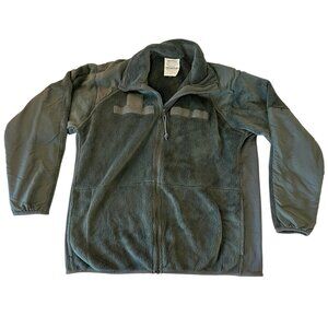 US Military Cold Weather Fleece Jacket GEN III Size Medium Regular Green Zipper